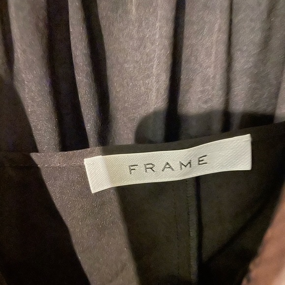 FRAME Black Silk Dress with Snake Print Accents, Sz Small S - Picture 4 of 6